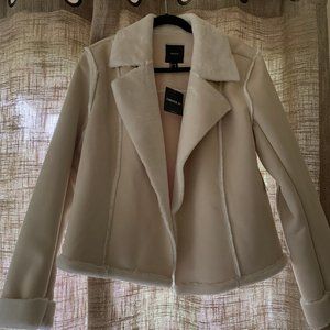 Beige Fur-lined Waterfall Jacket
